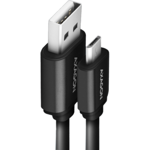 AXAGON Cablu Twister Micro USB la USB-A, 0.6m, USB 2.0, 2.4A, Aluminiu, Negru