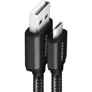 AXAGON Cablu de date BUMM-AM15AB, USB-Micro la USB-A, 1.5m, 2.4A, impletit, negru