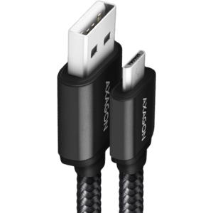 AXAGON Cablu USB-Micro la USB-A, 1.5m, 2.4A, impletit, negru