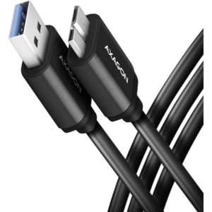 AXAGON Cablu de date BUMM3-AM10AB, USB-Micro B  la USB-A, 1m, USB 3.2 Gen 1, 3A, impletit, negru