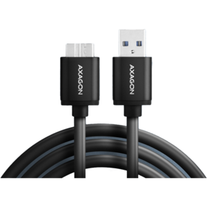 AXAGON Cablu de date BUMM3-AM10AB, USB-Micro B  la USB-A, 1m, USB 3.2 Gen 1, 3A, impletit, negru
