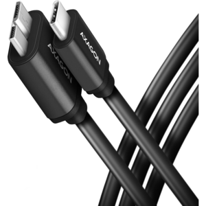 AXAGON Cablu de date BUMM3-CM10AB, USB-Micro B la USB-C, 1m, USB 3.2 Gen 1, 3A, impletit, negru
