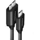 Cablu USB-Micro B  la USB-C, 1m, USB 3.2 Gen 1, 3A, impletit, negru