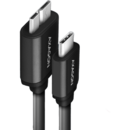 Cablu USB-Micro B la USB-C, 1m, USB 3.2 Gen 1, 3A, impletit, negru