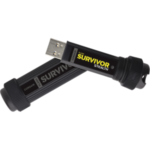 Corsair Flash Survivor Stealth, 64GB, aluminiu, shock resistant, waterproof, USB 3.0