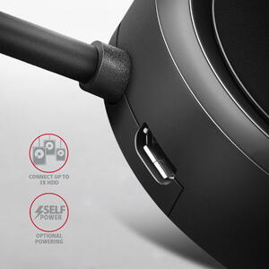 Hub AXAGON Hub USB HUE-P1AL 4x USB 3.2 Gen 1 ROUND hub, micro USB power IN, 1.2m USB-A cable