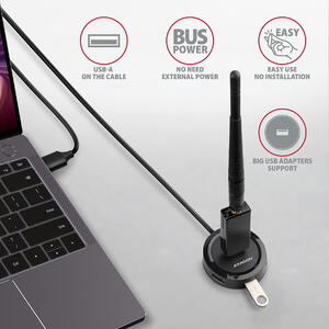 Hub AXAGON HUE-P1AL 4x USB 3.2 Gen 1 ROUND hub, micro USB power IN, 1.2m USB-A cable