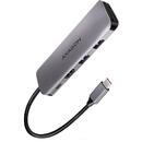 Hub USB HMC-5 2x USB-A, HDMI, SD/microSD, USB 3.2 Gen 1 hub, PD 100W, 20cm USB-C cable