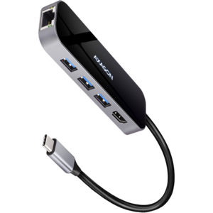 Hub AXAGON HMC-6GL, USB 3.2 Gen 1, Cablu USB Tip C 20 cm