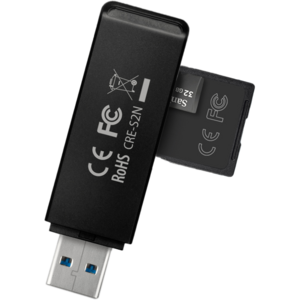 AXAGON Cititor carduri CRE-S2N USB 3.2 tip-A SLIM la SD/microSD