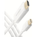 Mini DP > HDMI 1.4 adapter activ 4K/30Hz, alb