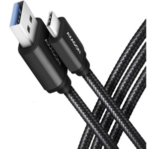 AXAGON Cablu USB-C la USB-A, 1m, USB 3.2 Gen 1, 3A, impletit, negru