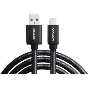 AXAGON Cablu de date BUCM3-AM15AB, USB-C la USB-A, 1.5m, USB 3.2 Gen 1, 3A, impletit, negru