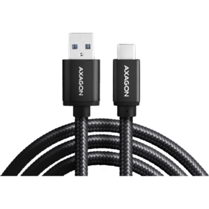 AXAGON Cablu USB-C la USB-A, 1.5m, USB 3.2 Gen 1, 3A, impletit, negru