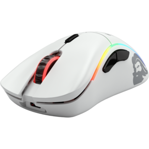 Glorious Mouse Gaming  Model D, Wireless, RGB, 19000 DPI, 69g, 6 butoane, Alb Mat