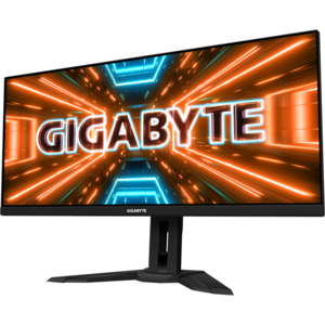 Monitor GIGABYTE M34WQ Gaming, 34 inch, IPS, UltraHD, 3840 x 2160, DisplayPort, HDMI, KVM, Boxe, 144 Hz, 1 ms, Negru