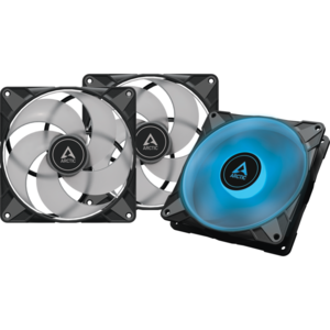 Ventilator ARCTIC P14 PWM PST RGB 0dB, pachet 3 ventilatoare, negru