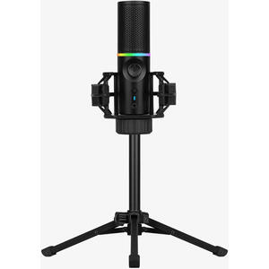 Microfon streamplify MIC RGB, USB-A, Negru - cu Tripod