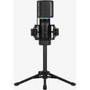 MIC RGB, USB-A, Negru - cu Tripod