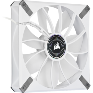 Ventilator Corsair ML140 RGB ELITE Premium 140mm PWM Magnetic Levitation Dual Fan Kit with iCUE Lighting Node CORE - White Frame