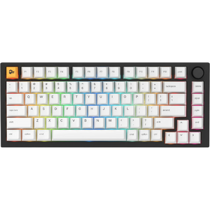 Glorious Tastatura mecanica GMMK PRO 75% Pre-built, USB-C, Fox Linear Switch, Layout US, Negru/Alb