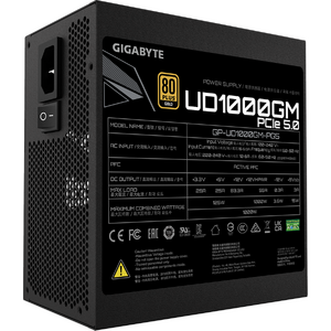 Sursa GIGABYTE UD1000GM PG5, 1000 W, 80 Plus Gold, ATX 3.0, ATX12VHPWR, Full Modulara, Negru