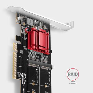 AXAGON Controller PCI-Express PCEM2-ND, 8x PCIE 3.0,  2x NVME M.2