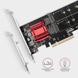 AXAGON Controller PCI-Express PCEM2-ND, 8x PCIE 3.0,  2x NVME M.2