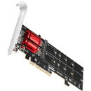 Controller PCI-Express PCEM2-ND, 8x PCIE 3.0,  2x NVME M.2