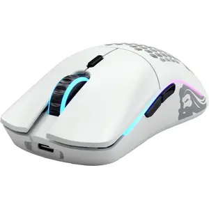 Glorious Mouse Gaming Model O- Wireless, 19000 DPI, 65 grame, 6 butoane, Alb mat