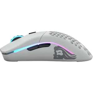 Glorious Mouse Gaming Model O- Wireless, 19000 DPI, 65 grame, 6 butoane, Alb mat