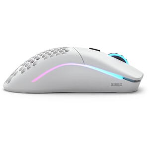 Glorious Mouse Gaming Model O- Wireless, 19000 DPI, 65 grame, 6 butoane, Alb mat