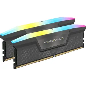 Corsair Memorie DDR5, 32GB, KIT 2x16GB, 5200MT/s, C40, 1.25V, XMP&EXPO, Negru, RGB, VENGEANCE