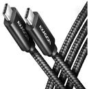 Cablu de date BUCM432-CM10AB,  USB-C la USB-C USB4 Gen 3x2, 1 m, 5A, Negru