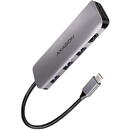 Hub USB HMC-HCR3A USB-Hub, 3x USB-A + HDMI + SD/microSD, USB-C 3.2 Gen 1, 20 cm USB-C-Kabel