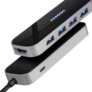 Hub AXAGON HMC-6H4A, USB-Hub, 4x USB-A + HDMI, USB-C 3.2 Gen 1, PD 100W - cablu de 20 cm USB-C