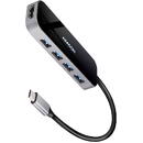 Hub USB HMC-6H4A, USB-Hub, 4x USB-A + HDMI, USB-C 3.2 Gen 1, PD 100W - cablu de 20 cm USB-C