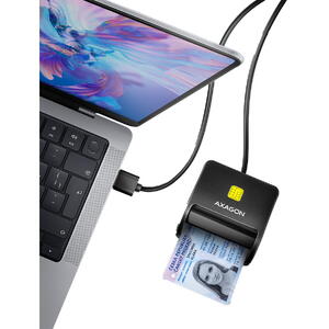 AXAGON CRE-SM3N, USB-A, Cititor de carduri Smart Card FlatReader
