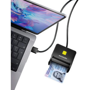 AXAGON CRE-SM3SD, USB-A,  Cititor carduri, Smart Card & SD/microSD/SIM Card FlatReader