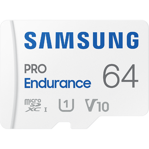 Samsung PRO Endurance microSD, 64 GB, U1, V10, Class 10, UHS-I, microSDXC