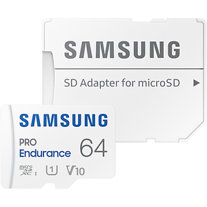 Samsung PRO Endurance microSD, 64 GB, U1, V10, Class 10, UHS-I, microSDXC