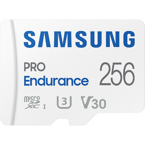 Samsung PRO Endurance microSD, 256 GB, U3, V30, Class 10, UHS-I, microSDXC