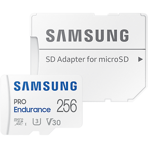 Samsung PRO Endurance microSD, 256 GB, U3, V30, Class 10, UHS-I, microSDXC