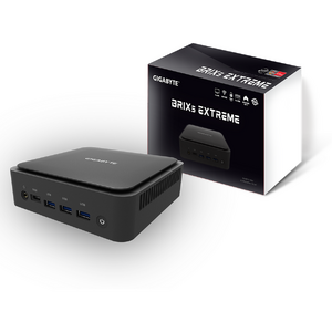 GIGABYTE Brix GB-BER5-5500, Ryzen 5 5500U, Wi-Fi, BT, USB 3.2 Gen2, Slim, Negru, Barebone