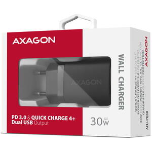 AXAGON Incarcator retea ACU-PQ30, PD 3.0, QC4+, 1x USB-C, 1x USB-A, 30 W, negru