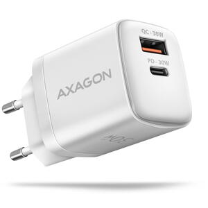 AXAGON Incarcator retea ACU-PQ30W, PD 3.0, QC4+, 1x USB-C, 1x USB-A, 30 W, alb