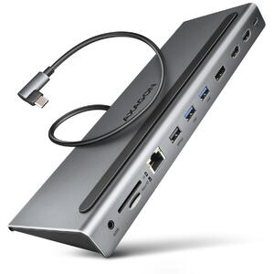 Hub AXAGON Hub USB HMC-4KX3, USB-C hub, 5 Gbps, 3x USB-A, 2x HDMI, 1x DP, Ethernet, audio, SD, audio, PD 100W, compatibil TB3/4, carcasa metal
