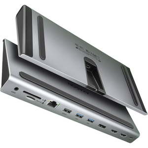 Hub AXAGON HMC-4KX3, USB-C hub, 5 Gbps, 3x USB-A, 2x HDMI, 1x DP, Ethernet, audio, SD, audio, PD 100W, compatibil TB3/4, carcasa metal