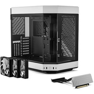 Carcasa HYTE Y60, Premium ATX, 3 elemente sticla securizata, dual-chamber, riser PCIe inclus, Alb