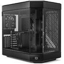 Y60, Premium ATX, 3 elemente sticla securizata, dual-chamber, riser PCIe inclus, Negru